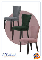 SEDIA VELLUTO ROSA H.95 GAMBE LEGNO