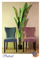 SEDIA VELLUTO ROSA H.95 GAMBE LEGNO