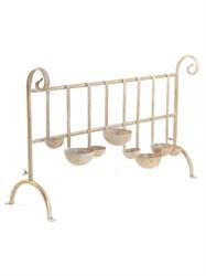 PORTACANDELA SBIANCATO 8 POSTI METALLO CM.82X26X48