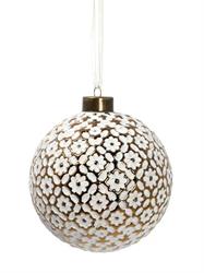 SFERA VETRO BIANCA E ORO DIAM. 10