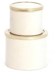 SET 2 SCATOLE TONDA VETRO VELVET AVORIO