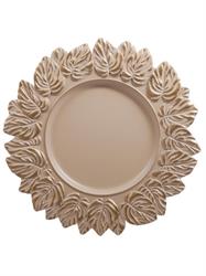 SOTTOPIATTO PVC FOGLIE  GOLD AVORIO D.35
