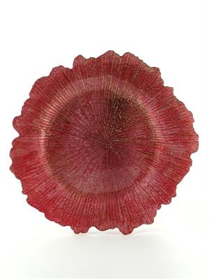 SOTTOPIATTO PVC STRIATO GOLD ROSSO D.35