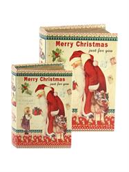 SET BOX 2 LIBRI BABBO NATALE IN LEGNO
