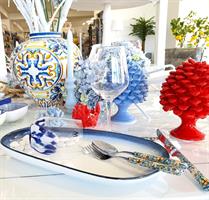 PIATTO ONDA BLU OVALE CM.35X19X4,5