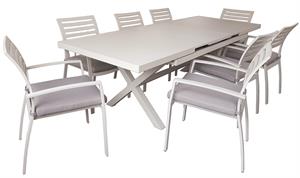 TAVOLO ALLUMINIO WHITE  ALLUNG.200-255X77 LEON