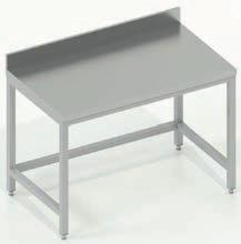 TAVOLO INOX 160X70X90H + ALZATINA CON TELAIO 3 LATI   AISI 304
