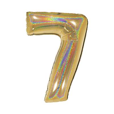 PALLONE FOIL GLITTER GOLD CM.100 NUMERO 7