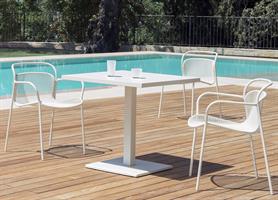 TAVOLO ROUND 80X80 BIANCO BASE QUADRA