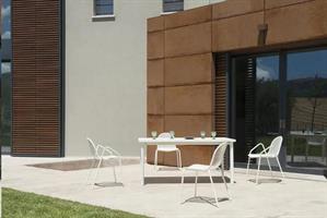 TAVOLO STAR 160X90 BIANCO ACCIAIO LAMIERA ZINCATO