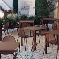 TAVOLO NOVA 80X80 MARRONE ZINCATO A CALDO