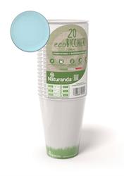 BICCHIERE COMPOSTABILE  220ML PZ.20 CELESTE NATURANDA