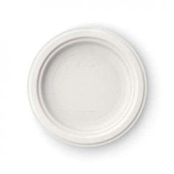 PIATTO PIANO D.18 PZ.20 BIANCO COMPOSTABILE POLPA DI CELLULOSA