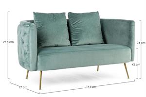 DIVANO 2 POSTI TENBURY  VELVET TIFFANY