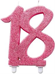 CANDELINE 18 GLITTER CM.12 PINK