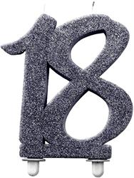 CANDELINE 18 GLITTER CM.12 BLACK