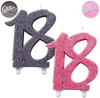 CANDELINE 18 GLITTER CM.12 BLACK