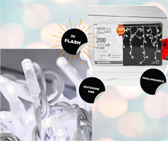 LUCI TENDA 200 MAXI LED FREDDA MT.3,9X0,7H. FLASH COLLEGAB.