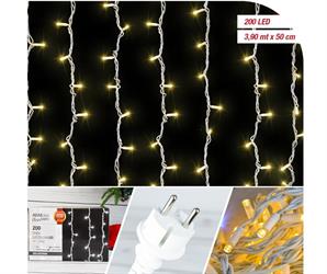 LUCI TENDA 200 MAXI LED CALDA MT.3,9X0,5 FLASH COLLEG.