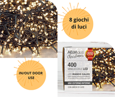 MINI LUCI 400 LED BIANCO CALDO X ESTERNO MT.23