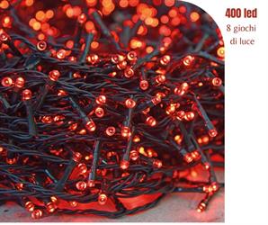 MINI LUCI 400 LED ROSSO CALDO X ESTERNO MT.23