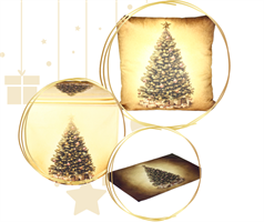 CUSCINO VELVET DEC. ALBERO CM. 45X45