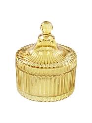 POTICHE VETRO D.10X10 H. GIALLA