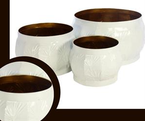 CACHE POT METALLO BIANCO DIAM.37X24 H.