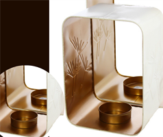 PORTACANDELA METALLO BIANCO CM.24X20X33 H.