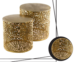 TAVOLINO TONDO IN ALLUMINIO ORO DIAM.37X37 H.