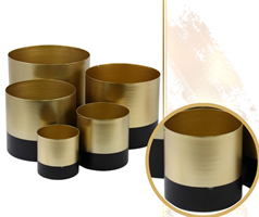 VASO METALLO ORO E NERO DIAM.10X10 H.