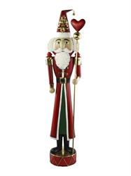 BABBO NATALE ROSSO CON BASTONE IN METALLO CM.100 H.