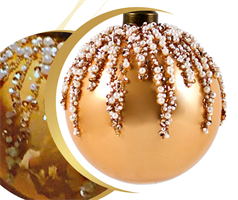 SFERA VETRO OCRA DECORO PERLINE DIAM. 12