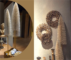 ALBERO AVORIO IN PVC CM.180 BASE IN METALLO