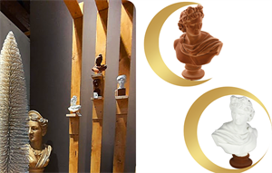 MEZZOBUSTO PORTAFIORI BIANCO IN RESINA CM.15 H.