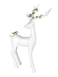 RENNA BIANCA DECORO ORO CM.22X12X32 H. IN RESINA