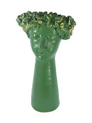 TESTA PORTAVASO CEMENTO  VERDE ORO CM.32X24X58 H.