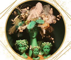 TESTA PORTAVASO CEMENTO  VERDE ORO CM.32X24X58 H.