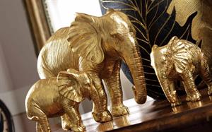 ELEFANTE DORATO CM.16,5X14 H. IN POLIRESINA