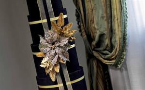 SCATOLA IN ALCANTARA DIAM.25X22H. NERA-ORO TONDA