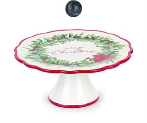 ALZATA MERRY CHRISTMAS DIAM.26X12,5 H. IN CERAMICA