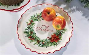 ALZATA MERRY CHRISTMAS DIAM.26X12,5 H. IN CERAMICA