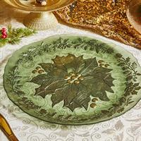 PIATTO DA SERVITA VETRO XSTMAS D.34 NOEL GREEN