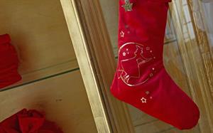 CALZA VELVET MERRY CHISTMAS RED H.33