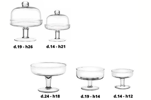 ALZATA VETRO D.19 H.26  CON CAMPANA