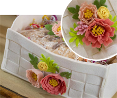 CASSETTA IN PANNO CON   FIORI CM.28