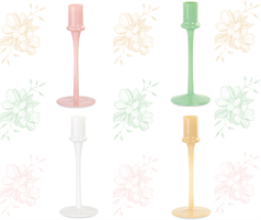 PORTACANDELA VETRO COLOR H.20 BIANCO