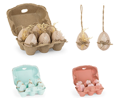 SCATOLA 6 UOVA EASTER C.PIUME ROSA