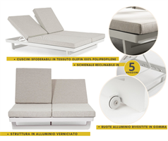 LETTINO DOPPIO ALLUM. C.CUSCINI BIANCO INFINITY