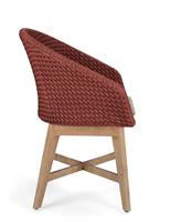 POLTRONA LEGNO TEK E CORDA IN POLIP. CORTEN